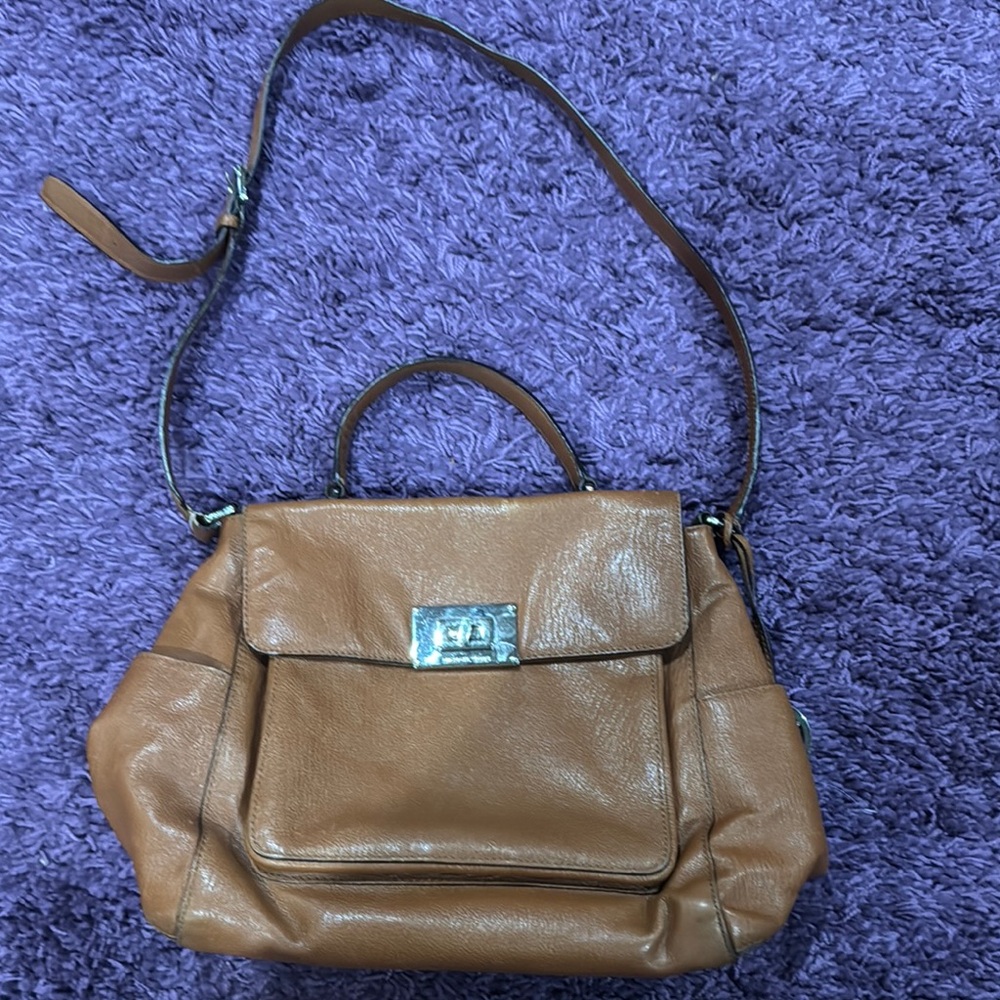 Michael Kors Sloan Leather Satchel  W/ Crossbody Strap